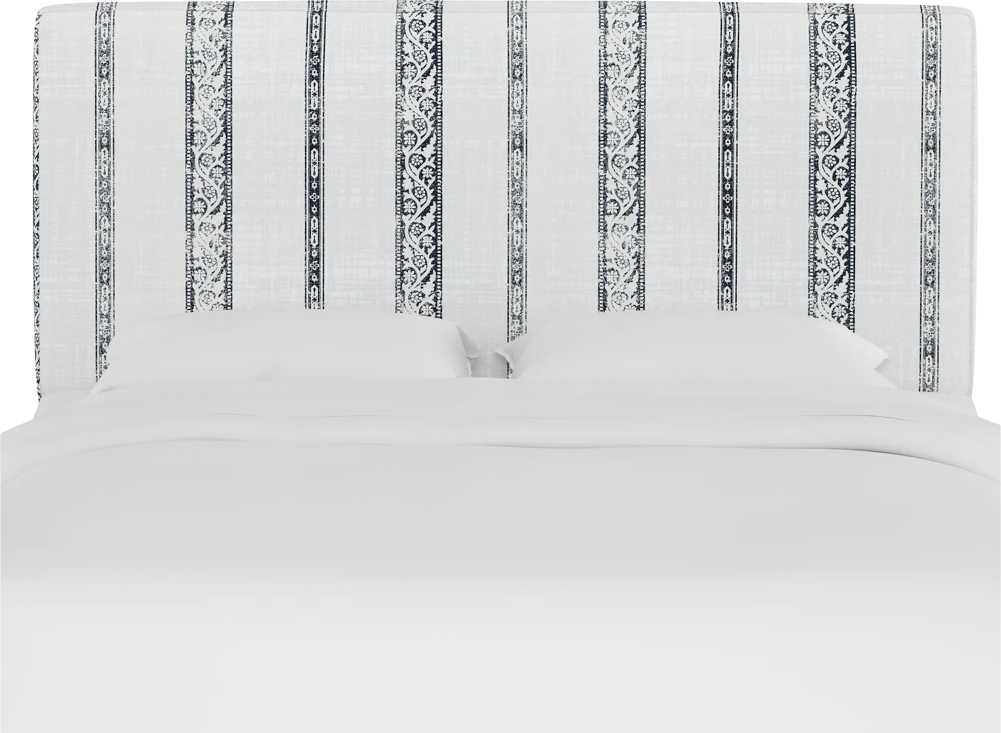 Classical Notes White-Gray King Upholstered Headboard