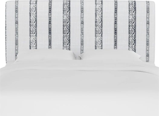 Classical Notes White-Gray King Upholstered Headboard