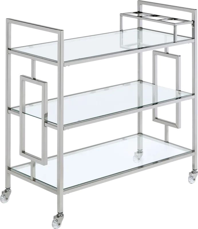Flournoy Chrome Bar Cart