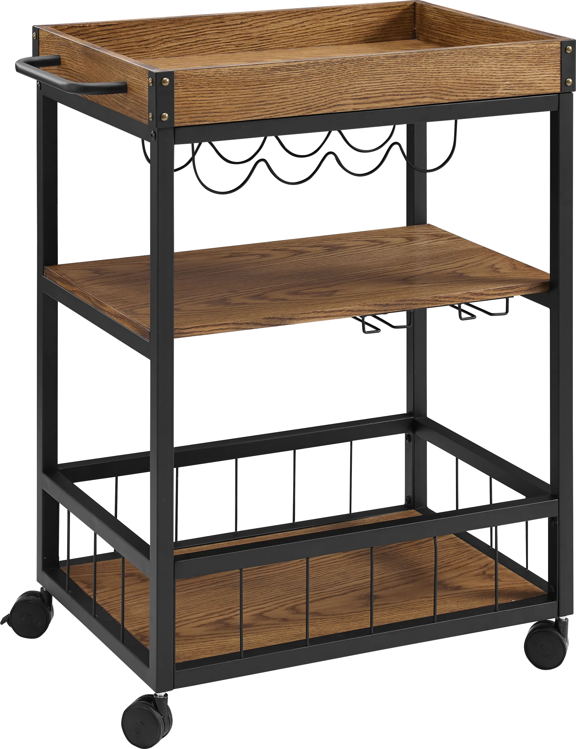 Alika Brown Bar Cart - Image 1