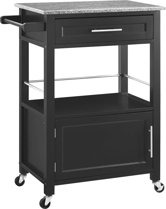 Marsuda Black Kitchen Cart