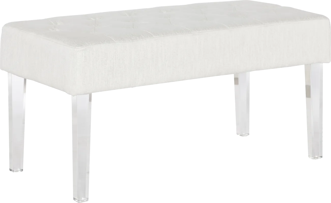 Essner White Accent Bench