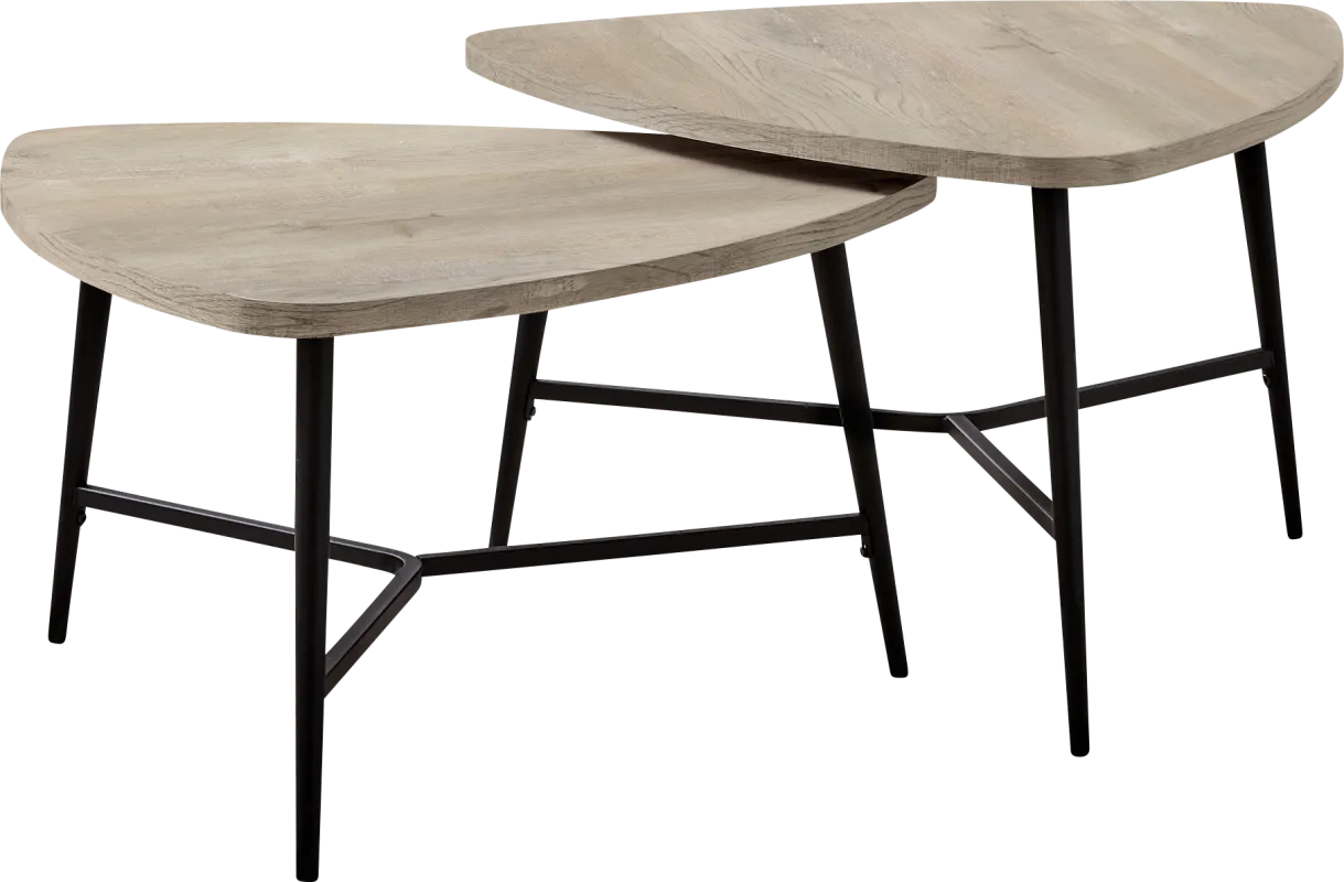 Cevallos Taupe Nesting Cocktail Table, Set of 2