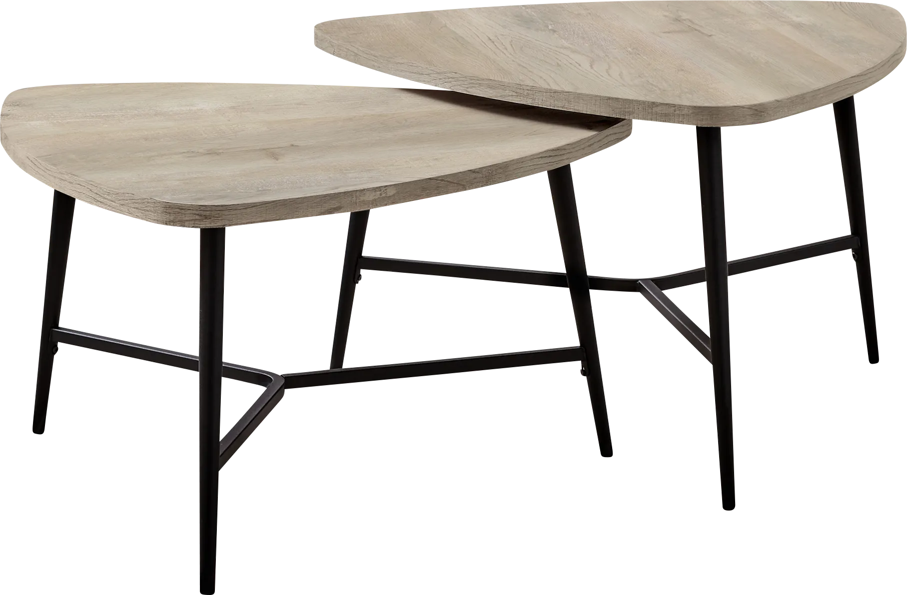 Cevallos Taupe Nesting Cocktail Table, Set of 2 - Image 1