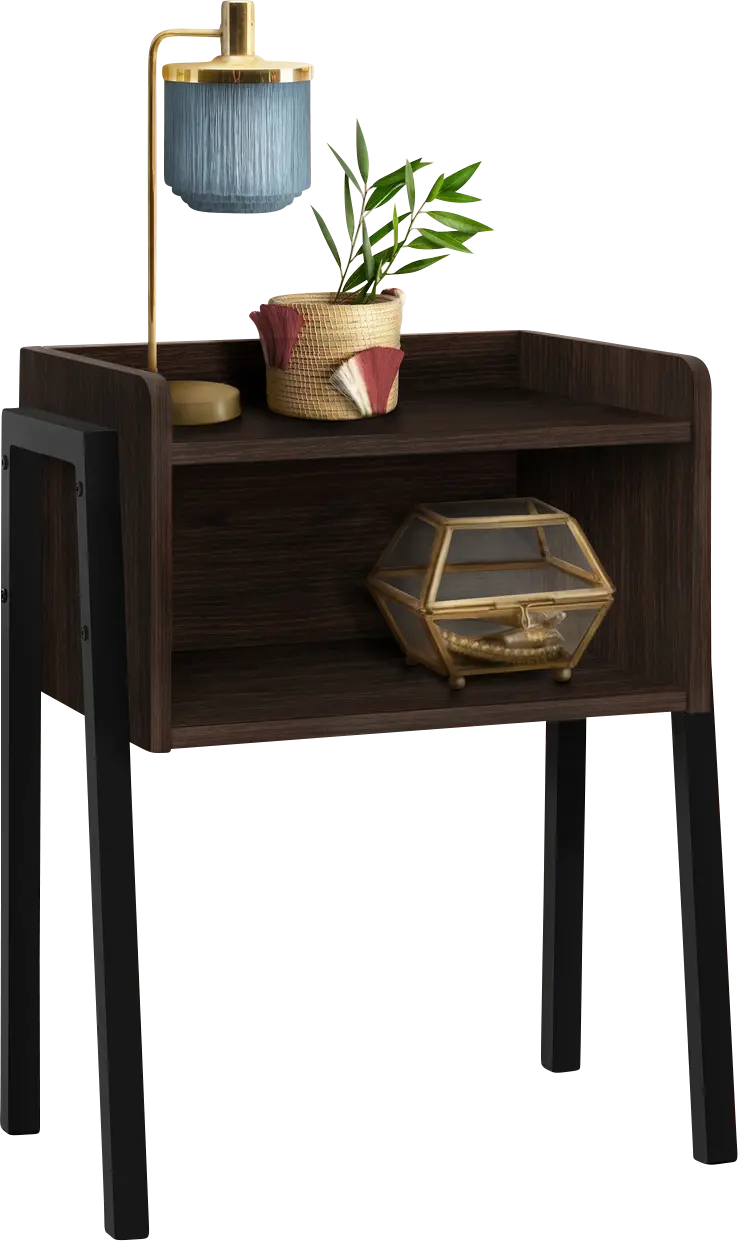 Amberstone Espresso End Table
