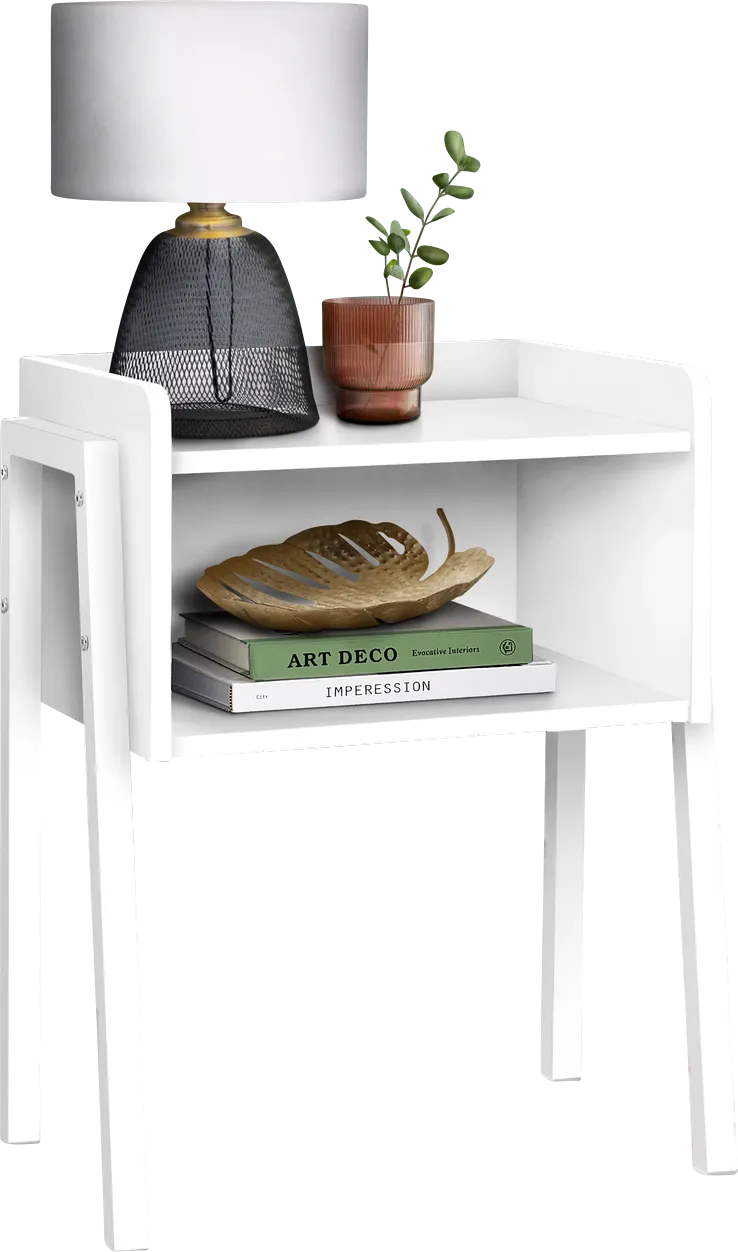 Amberstone White End Table