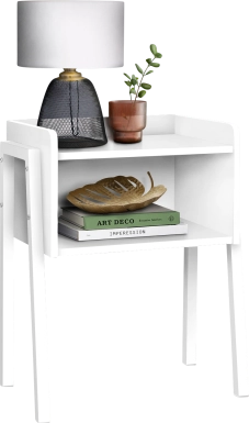 Amberstone White End Table