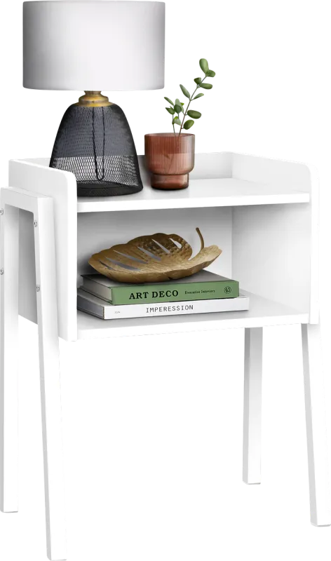Amberstone White End Table