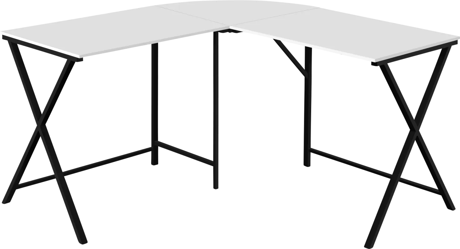 Danalyn White L-Shaped Computer Desk