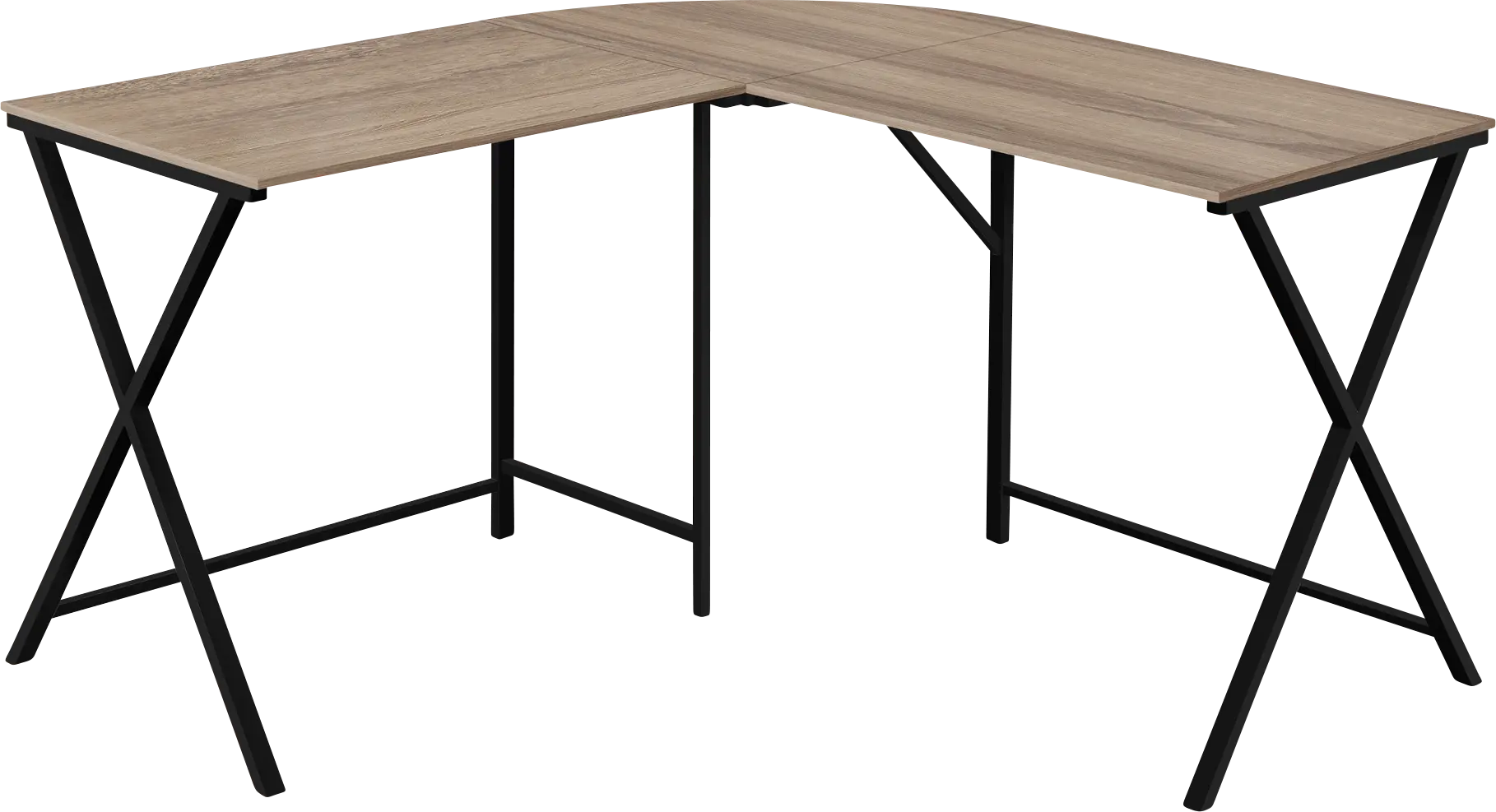 Danalyn Taupe L-Shaped Computer Desk