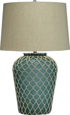 Ridge Cove Aqua Table Lamp
