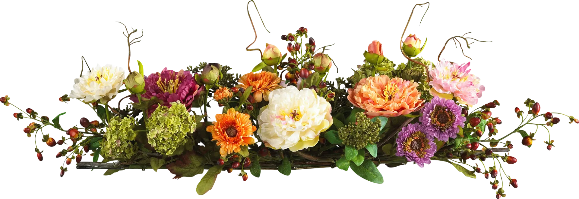 Zarina Green Peony Silk Floral - Image 1