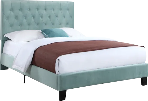 Emeline Light Blue Twin Upholstered Bed