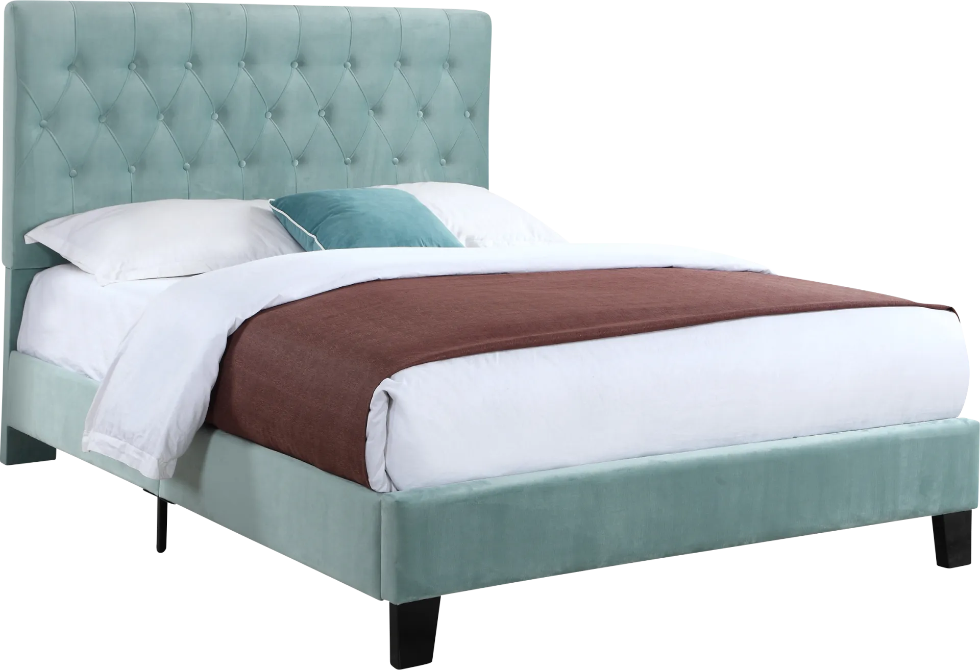 Emeline Light Blue Twin Upholstered Bed - Image 1