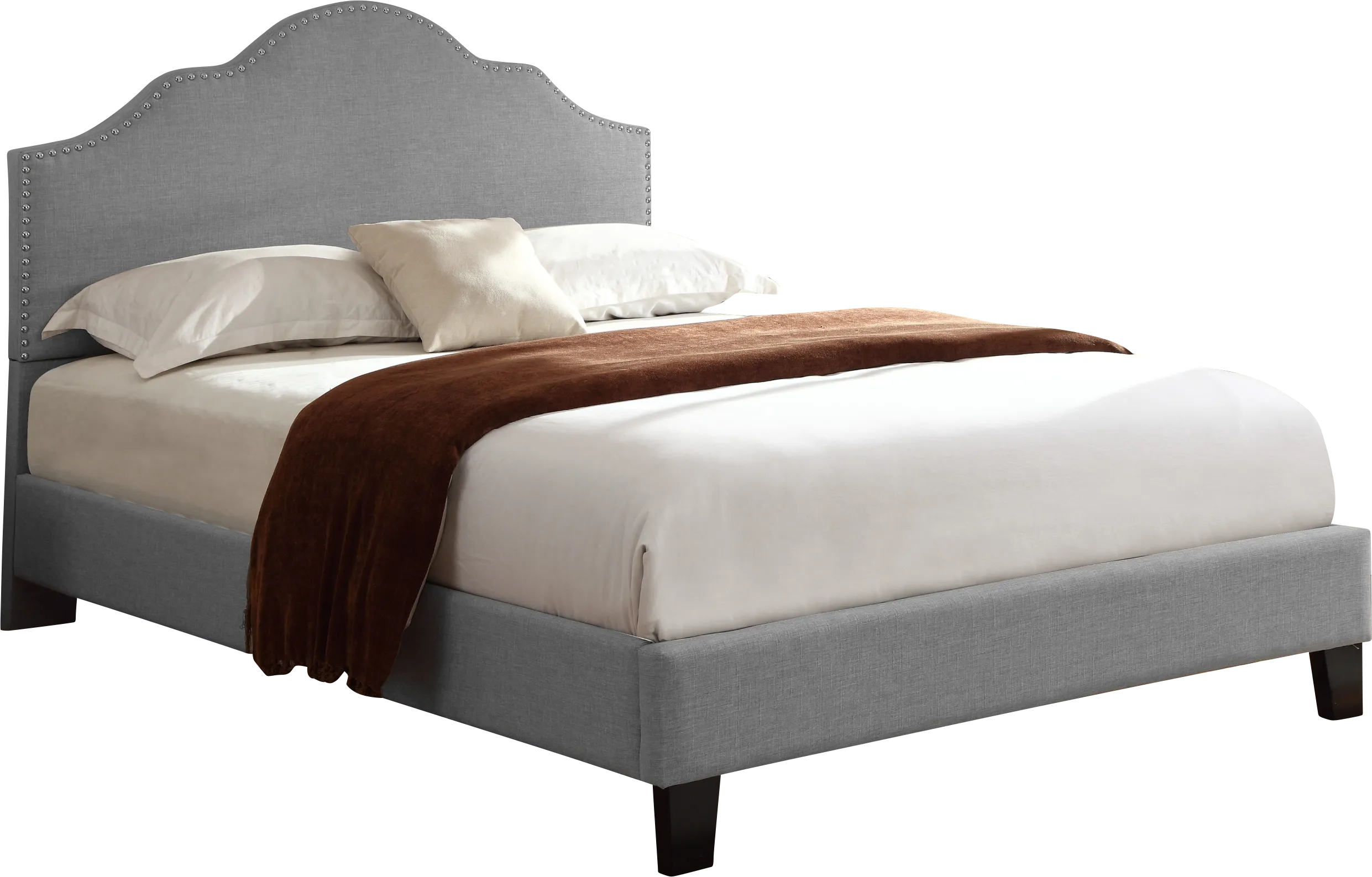 Lenosa Gray Full Upholstered Bed - Thumbnail - Image 1