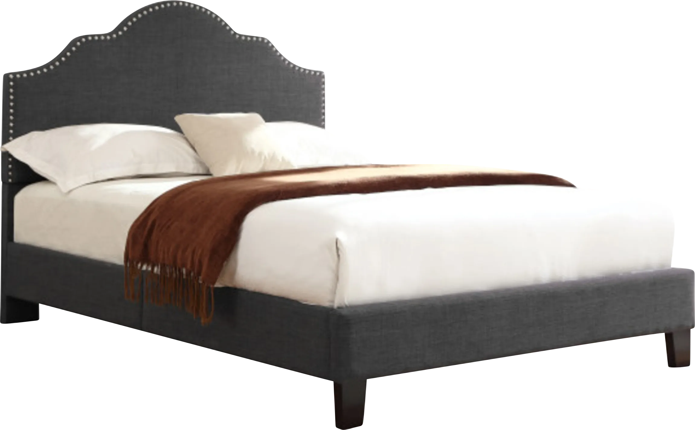 Lenosa Charcoal Gray Full Upholstered Bed - Thumbnail - Image 1