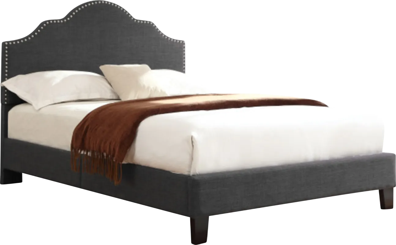 Lenosa Charcoal Gray Full Upholstered Bed