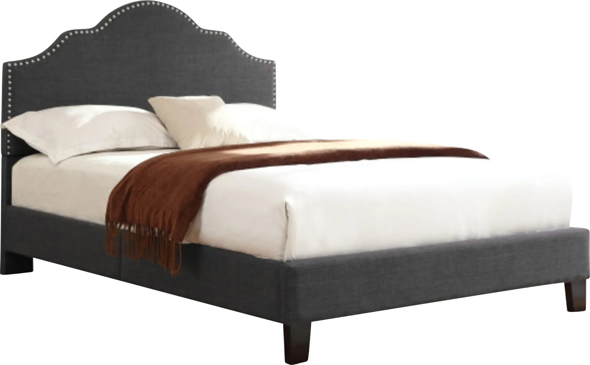 Lenosa Charcoal Gray Full Upholstered Bed - Image 1