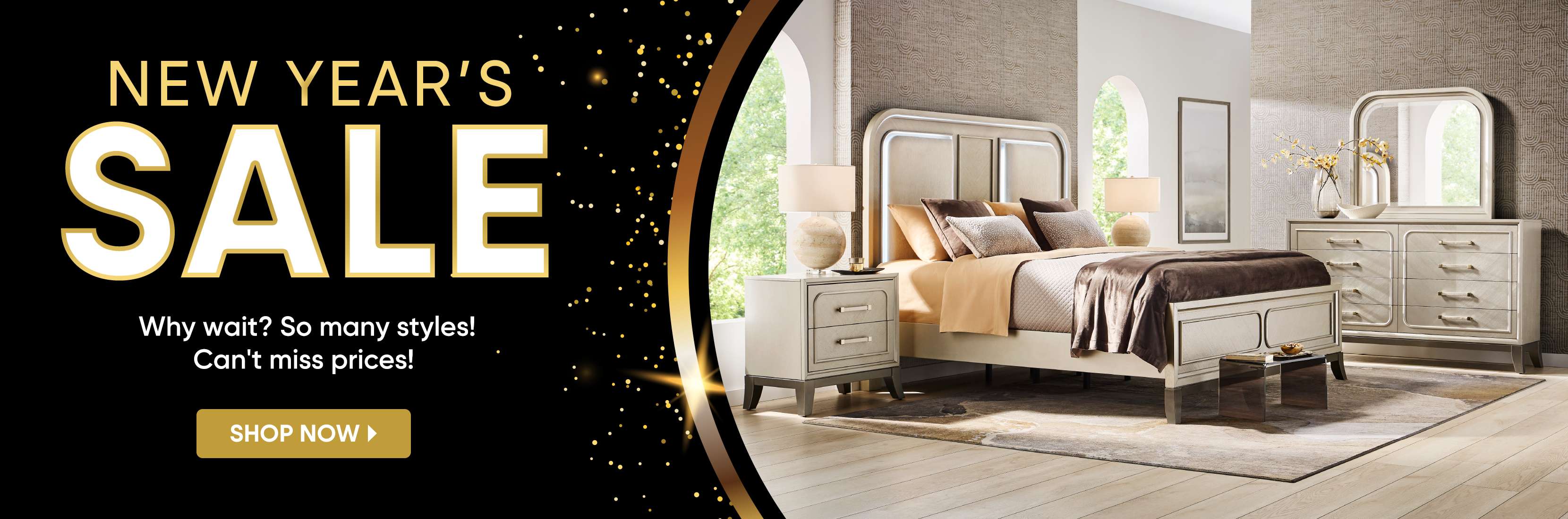 NEW YEAR'S SALE. Bedroom furniture sale.
