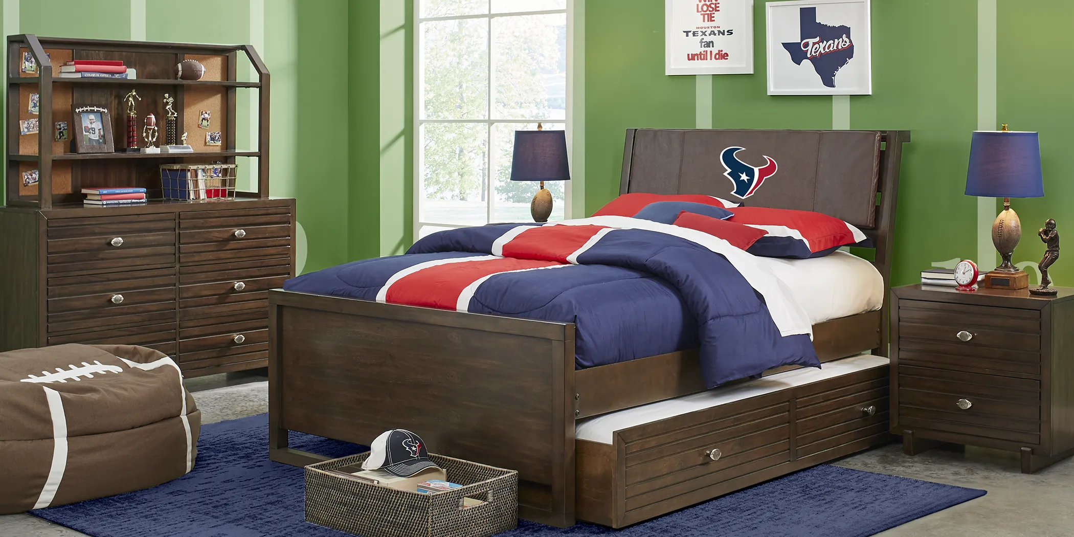 NFL 1st & Goal Houston Texans Brown 3 Pc Full Panel Bed - Thumbnail - Image 2