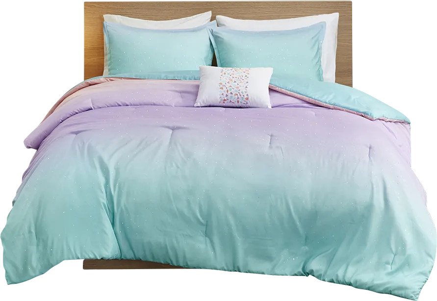 Kids Candy Ombre Aqua Twin XL Comforter Set - Image 1