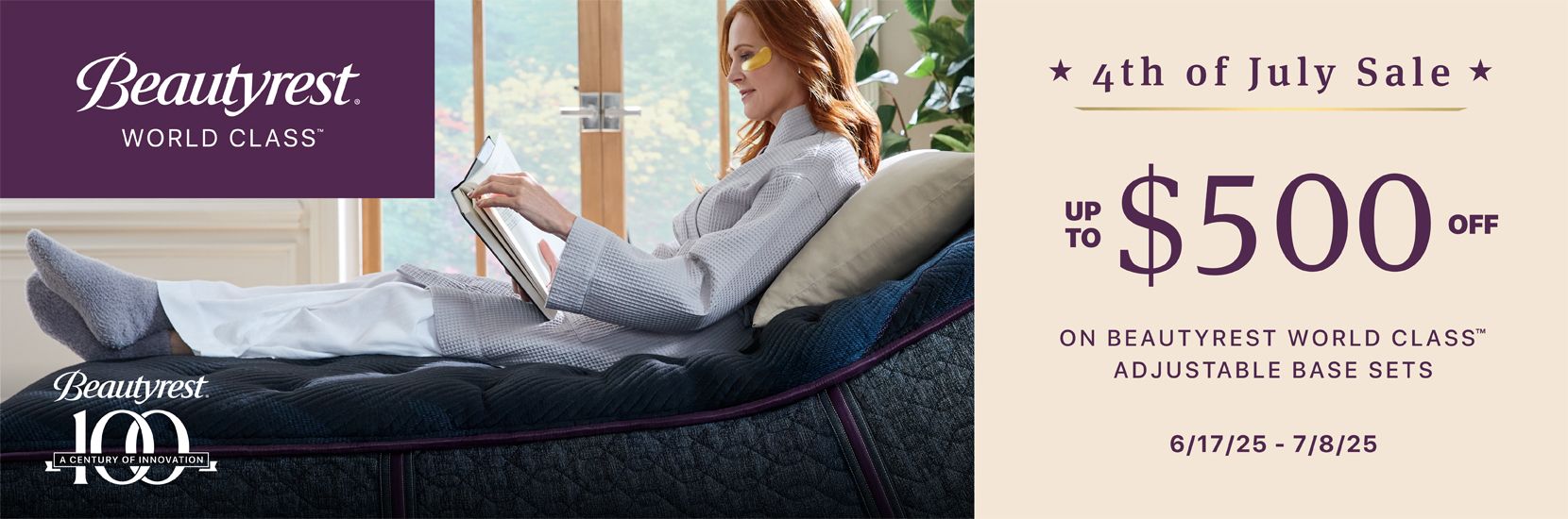 Beautyrest 4th of July Sale: Up to $500 off on adjustable base sets.
