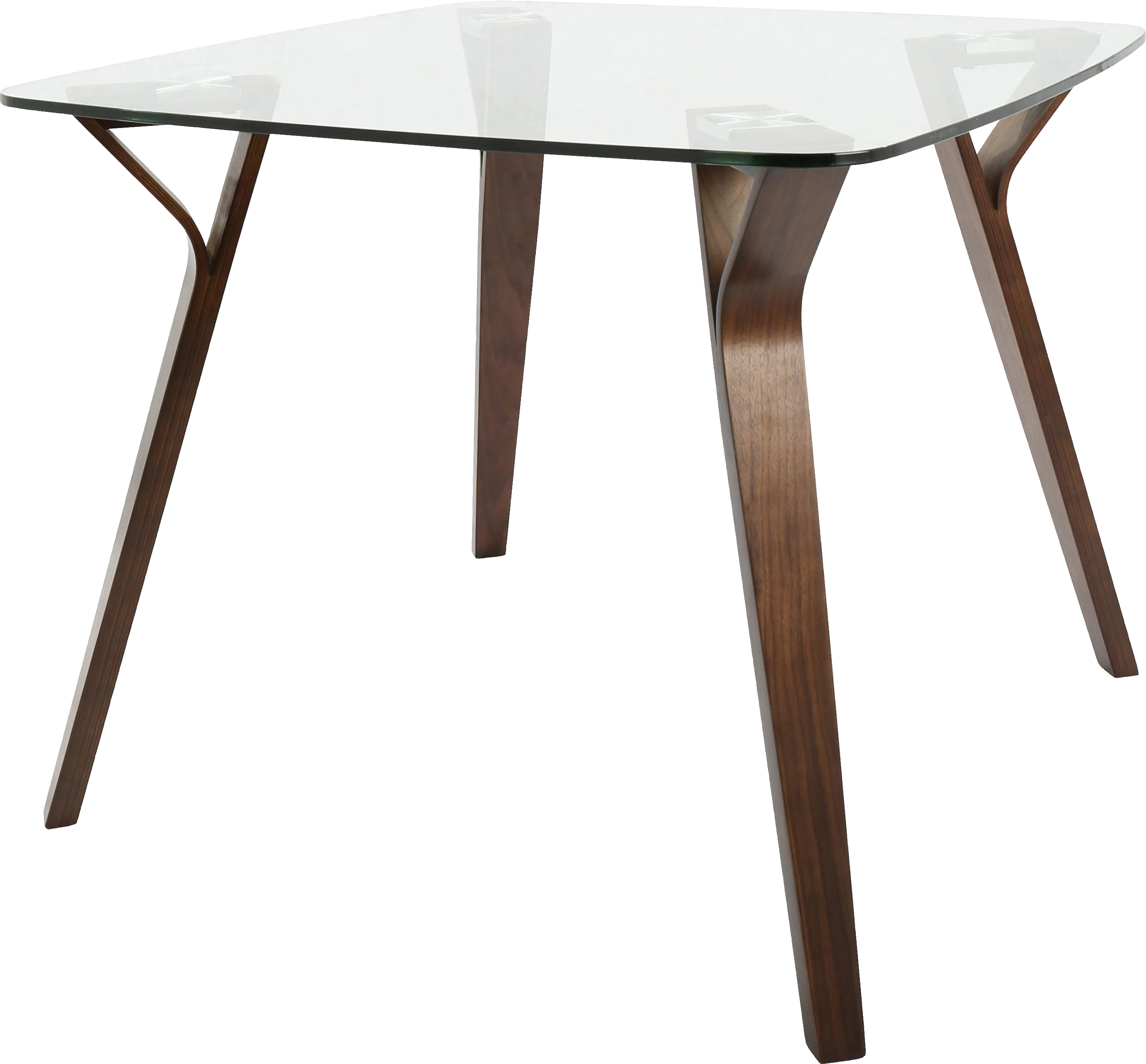 Krameria Walnut Glass Top Dining Table