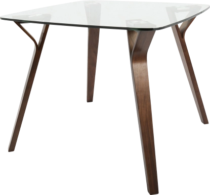 Krameria Walnut Glass Top Dining Table