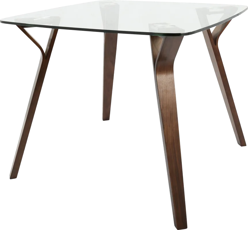 Krameria Walnut Glass Top Dining Table
