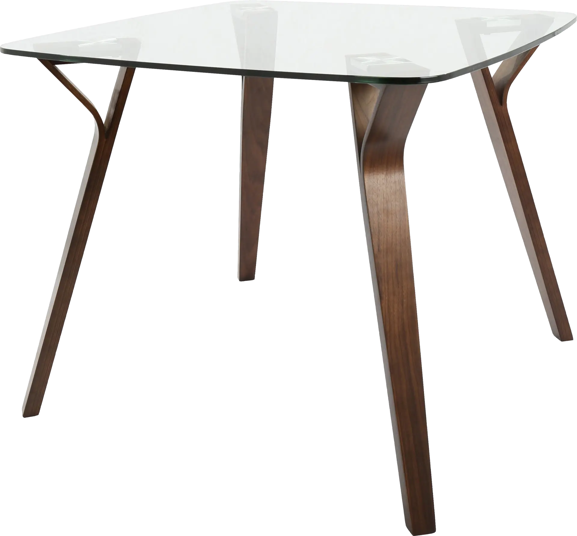 Krameria Walnut Glass Top Dining Table
