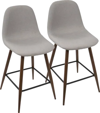 Kokai Gray Counter Height Stool (Set of 2)