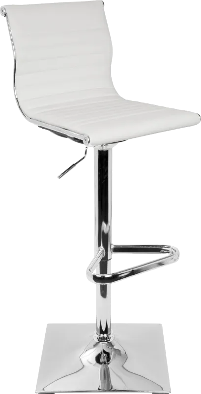 Hampden White Chrome Adjustable Swivel Barstool