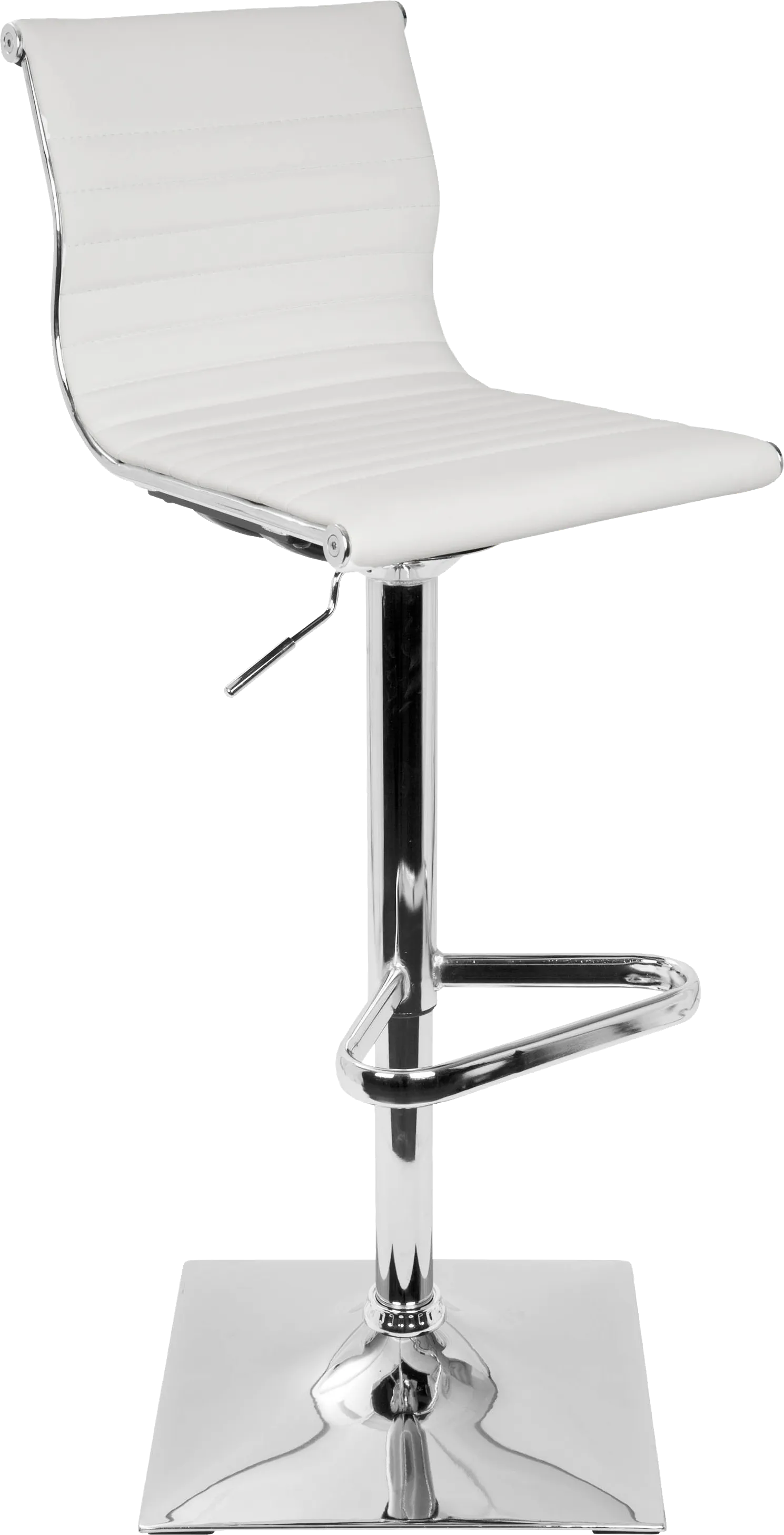 Hampden White Chrome Adjustable Swivel Barstool - Image 1