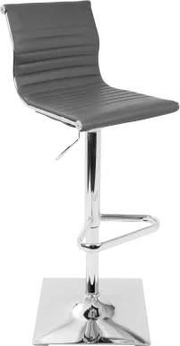 Hampden Gray Chrome Adjustable Swivel Barstool