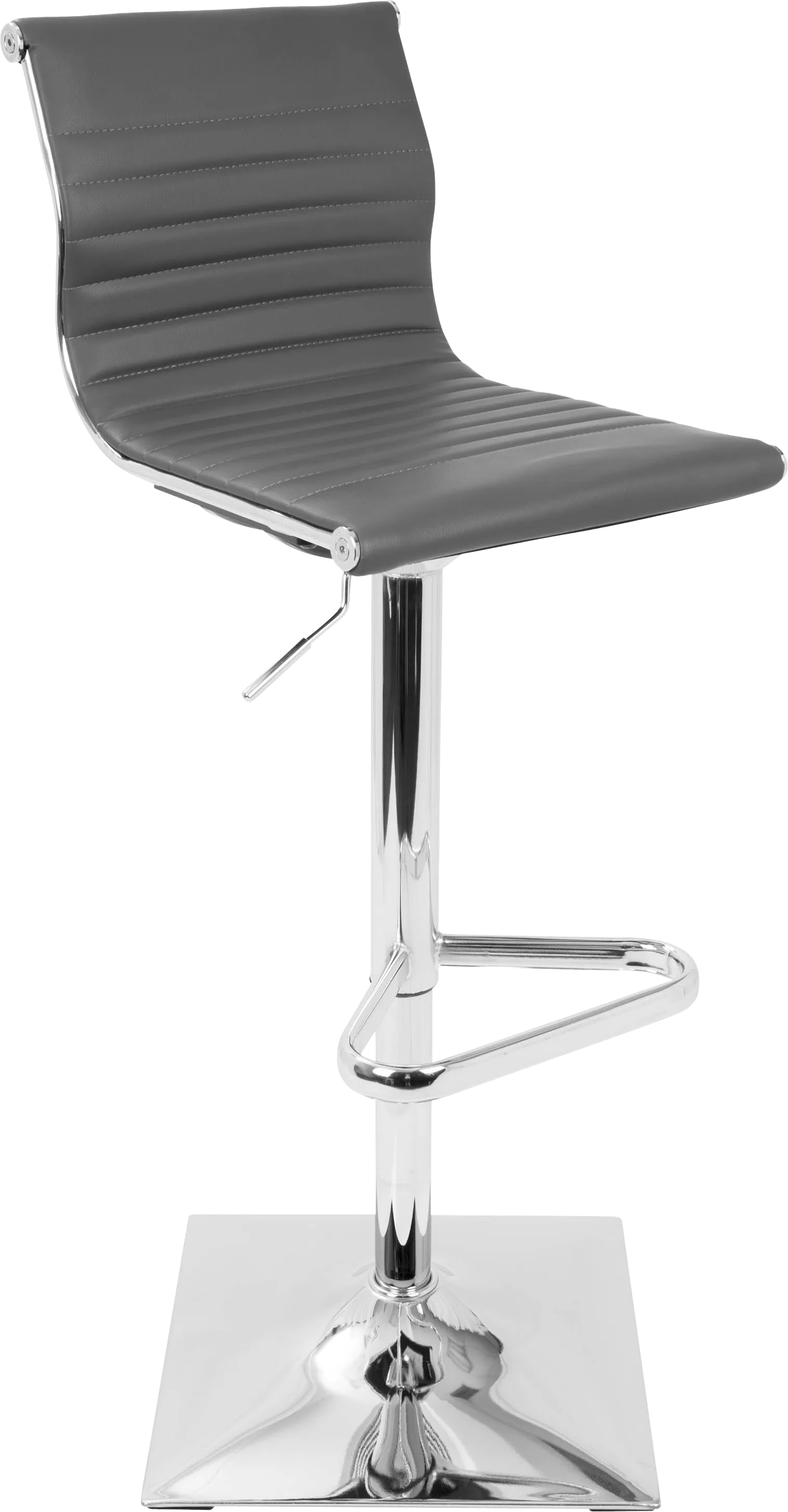 Hampden Gray Chrome Adjustable Swivel Barstool - Image 1