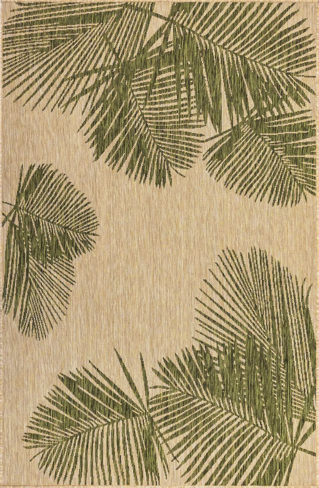 Palms Breeze Green 6'6 x 9'4 Indoor/Outdoor Rug - Thumbnail - Image 1