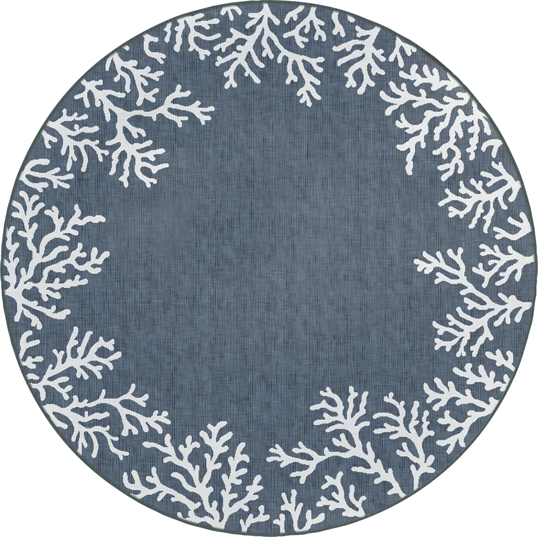 Placida Navy 7'10 Round Indoor/Outdoor Rug - Image 1