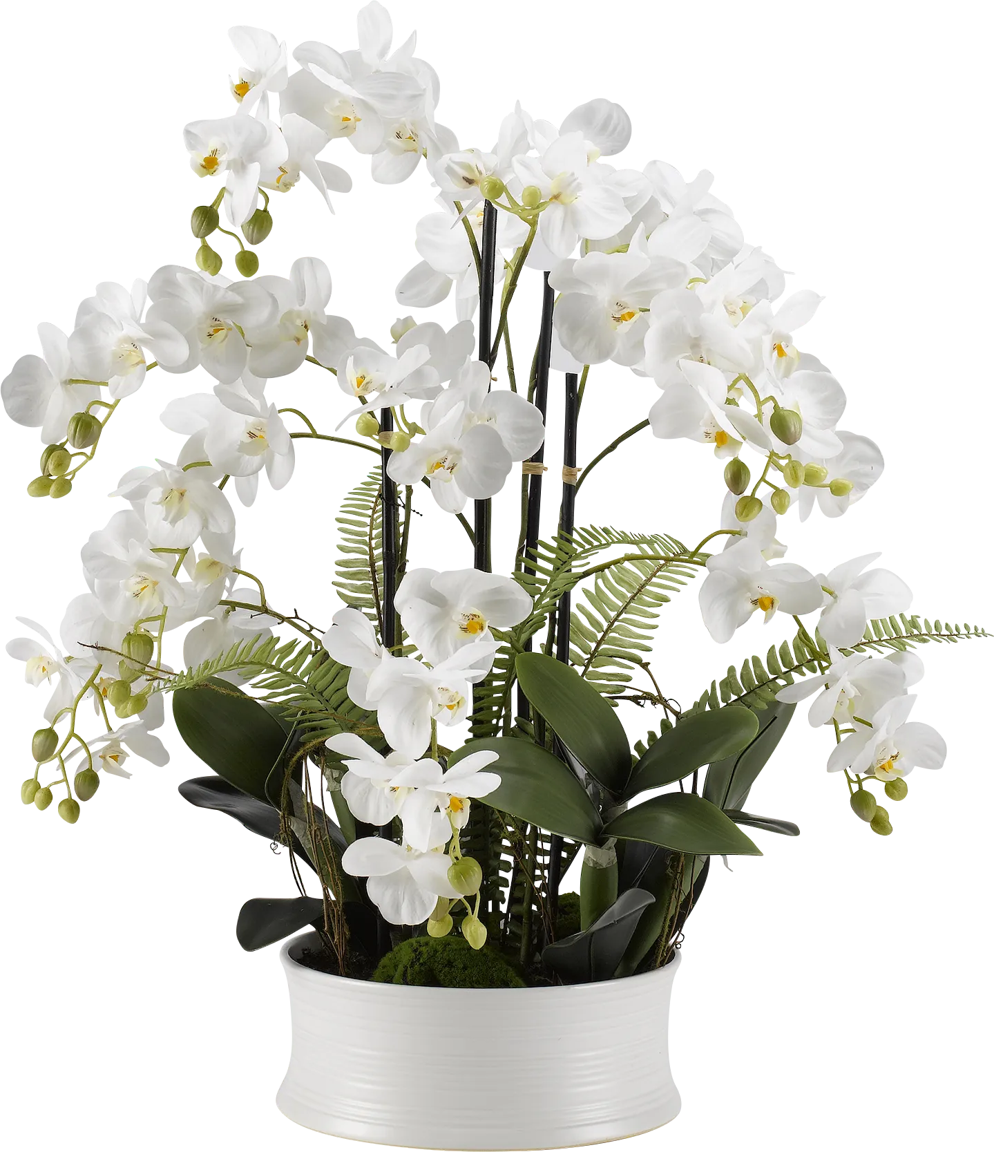 Armelia White Orchid Silk Flower Arrangement - Image 1