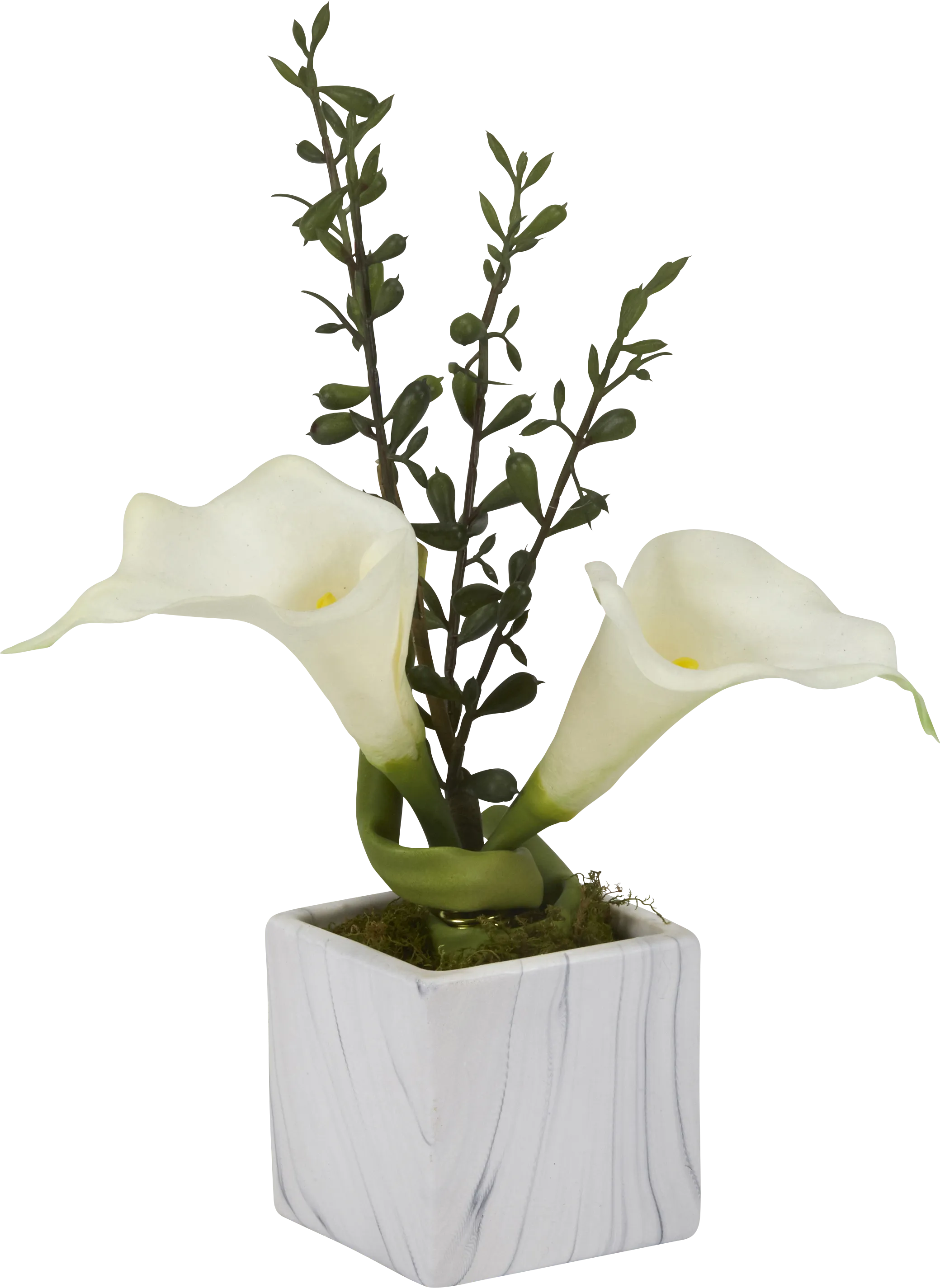 Jerod White Lily Silk Flower Arrangement - Thumbnail - Image 1