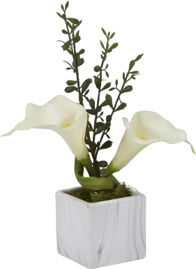Jerod White Lily Silk Flower Arrangement