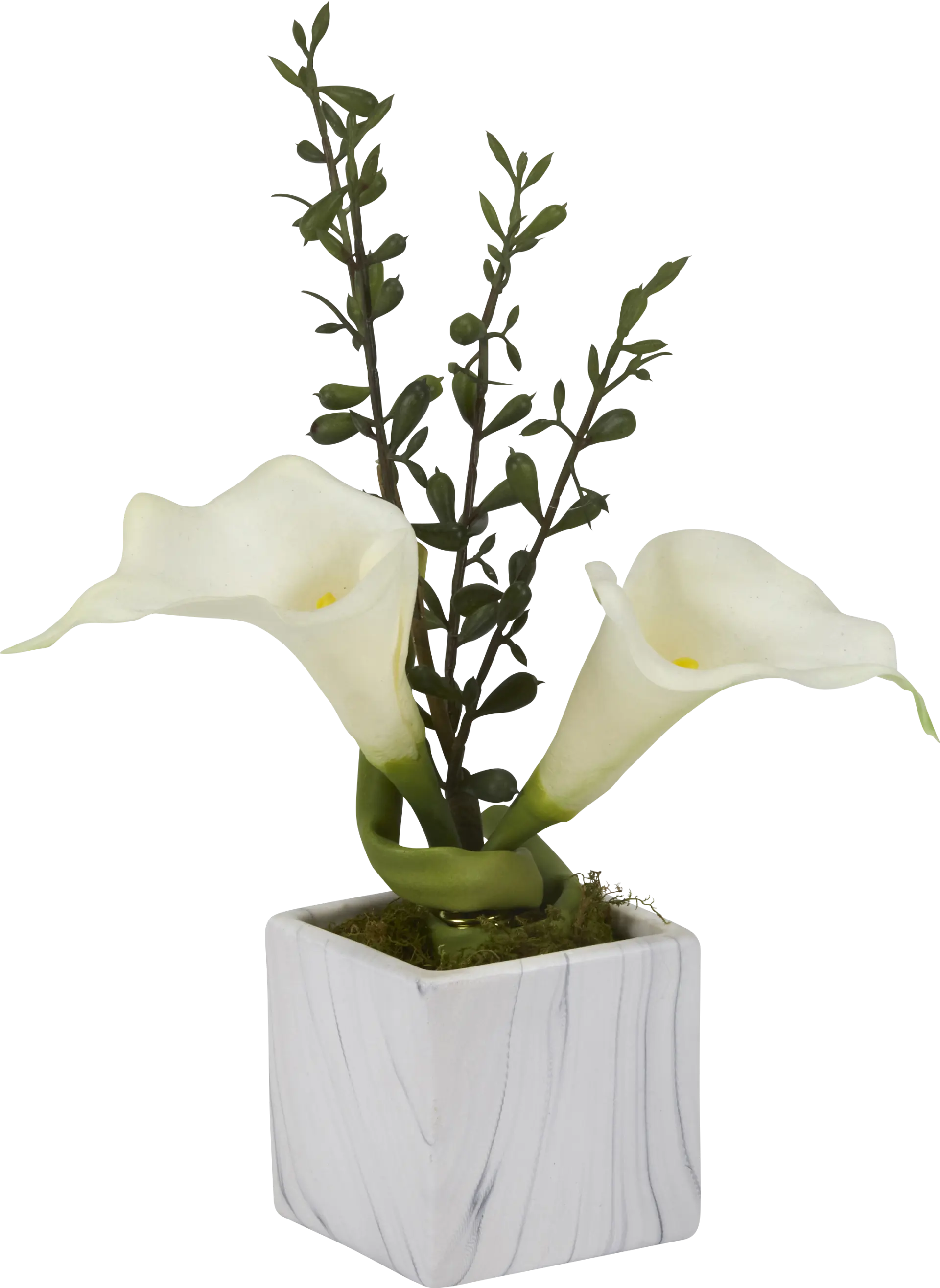 Jerod White Lily Silk Flower Arrangement