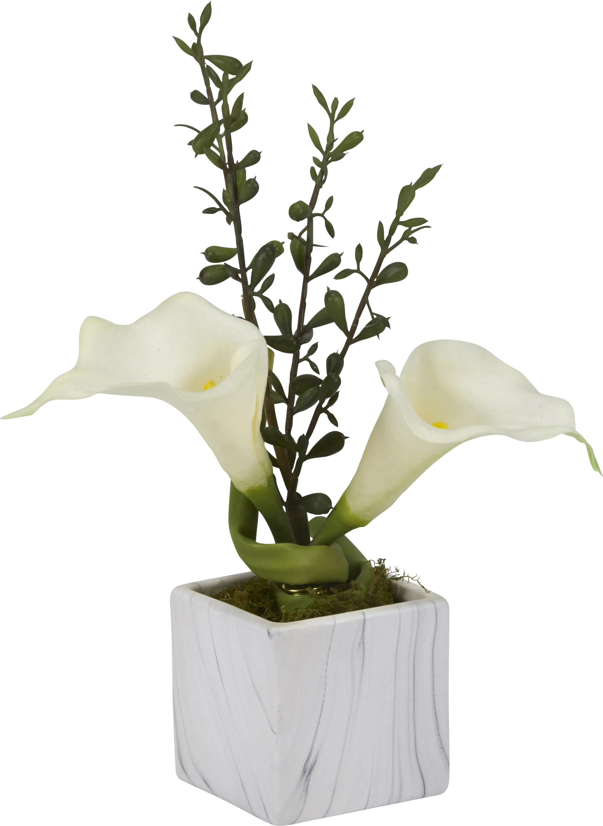 Jerod White Lily Silk Flower Arrangement - Image 1