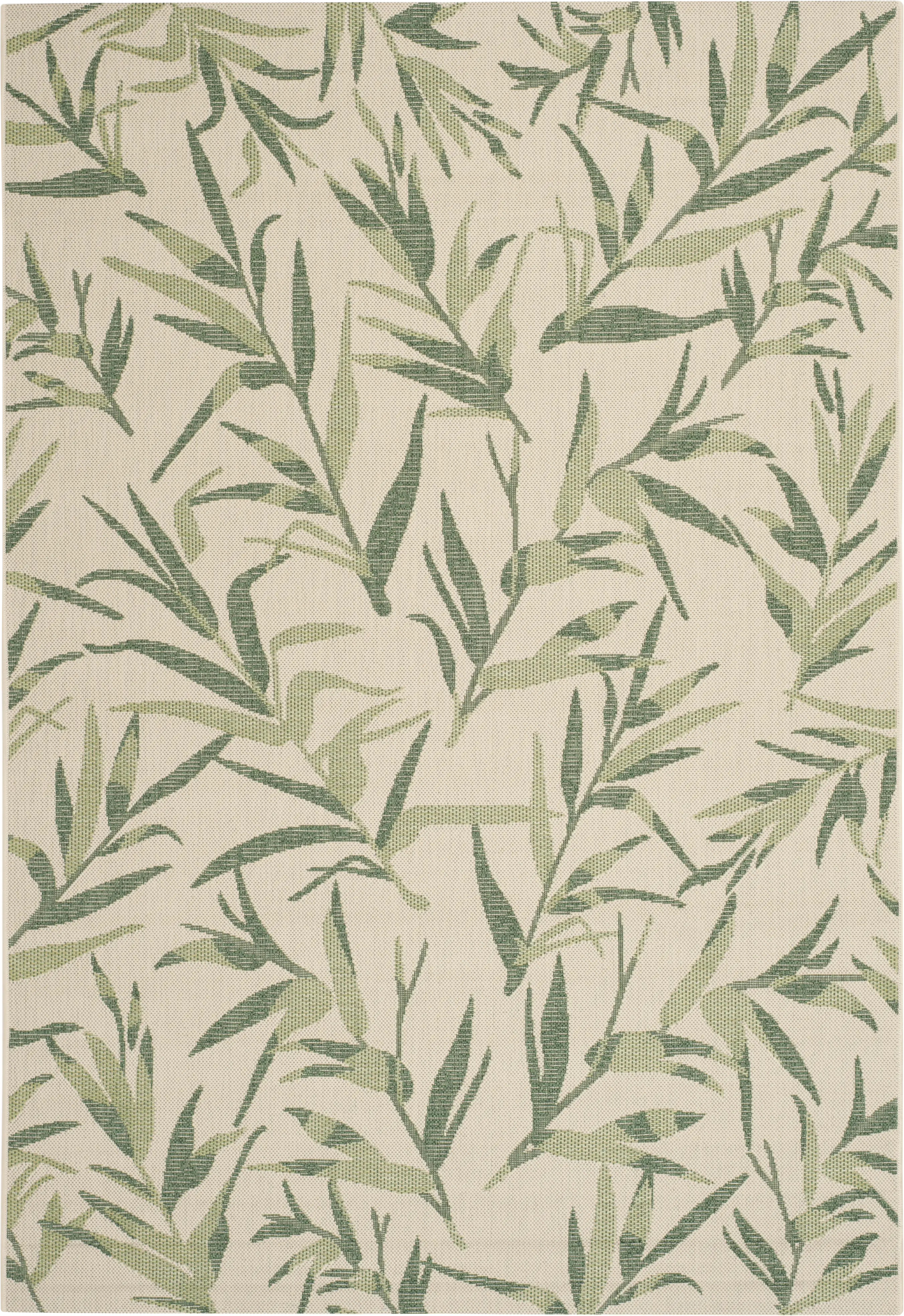 Peaceful Palms Beige 5'3 x 7'7 Indoor/Outdoor Rug - Thumbnail - Image 1