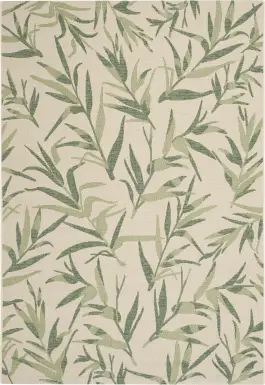 Peaceful Palms Beige 5'3 x 7'7 Indoor/Outdoor Rug