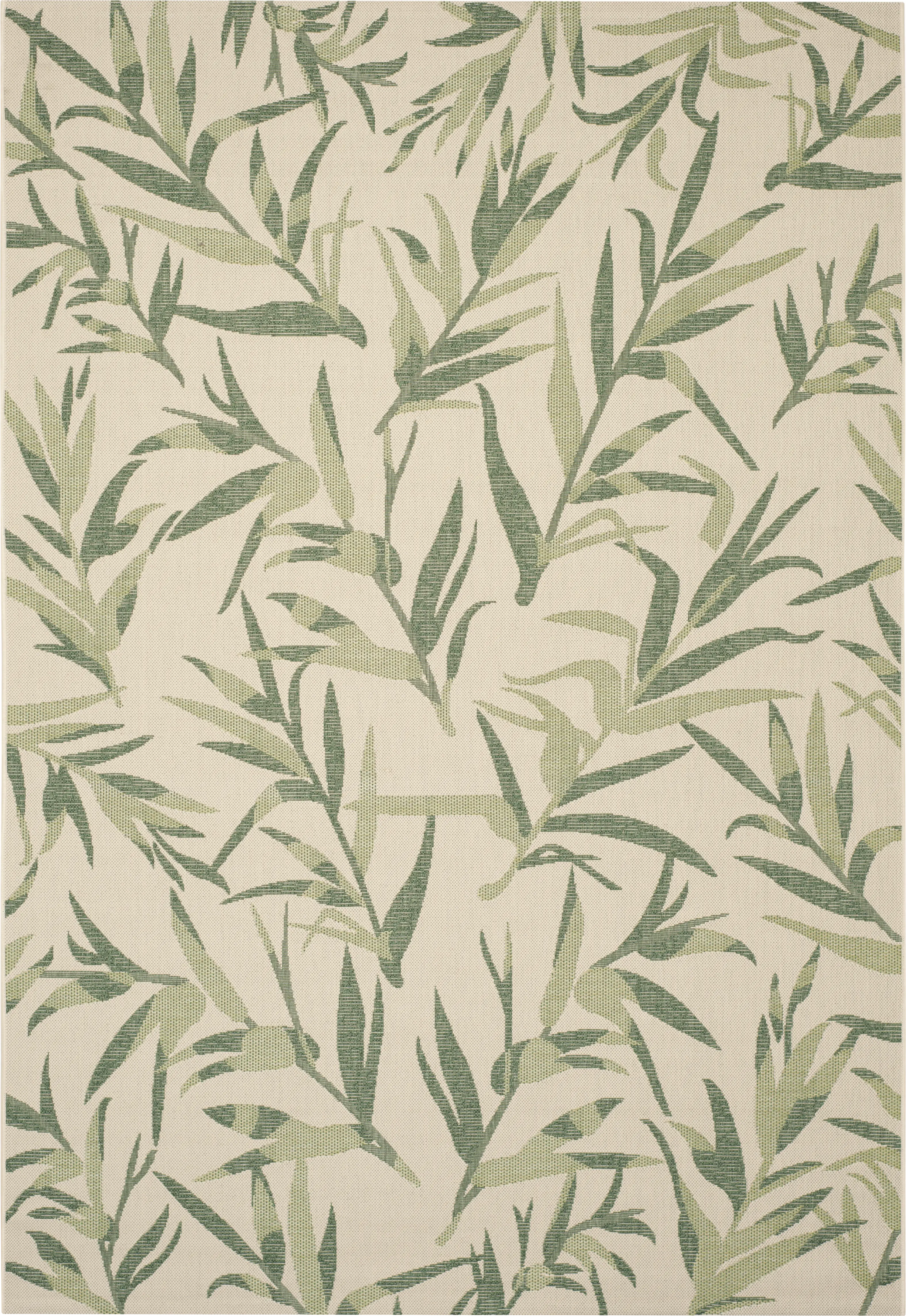 Peaceful Palms Beige 6'7 x 9'6 Indoor/Outdoor Rug - Thumbnail - Image 1