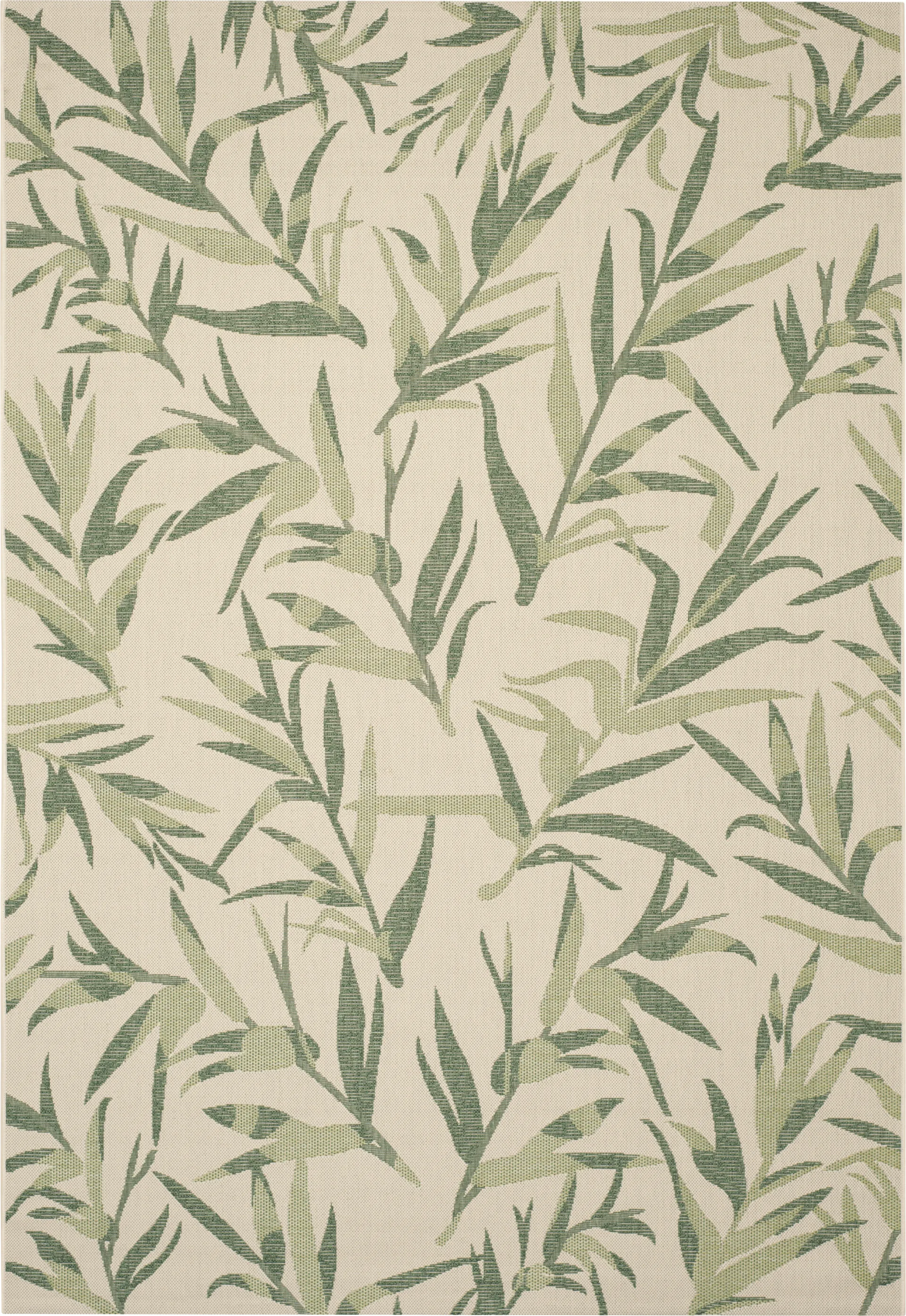 Peaceful Palms Beige 6'7 x 9'6 Indoor/Outdoor Rug - Image 1