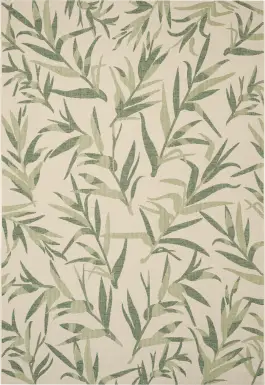 Peaceful Palms Beige 8 x 11 Indoor/Outdoor Rug