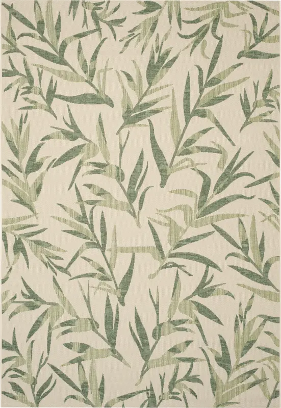 Peaceful Palms Beige 8 x 11 Indoor/Outdoor Rug