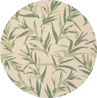 Peaceful Palms Beige 8' Round Indoor/Outdoor Rug