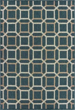 Zali Blue 7'10 x 10' Indoor/Outdoor Rug